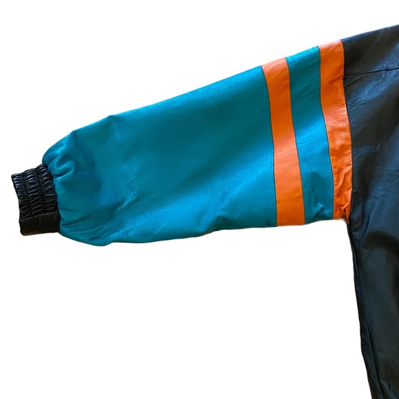 ***SOLD*** Vintage Miami Dolphins Leather Jacket Size Large - Picture 10 of 16